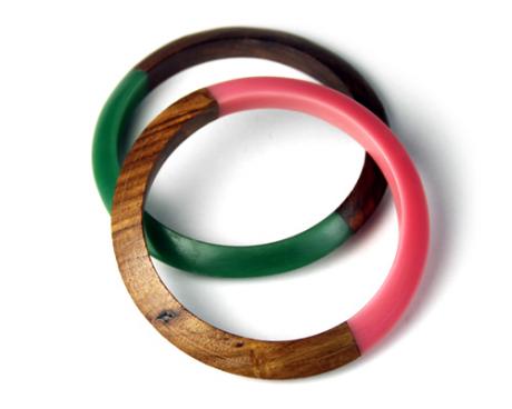 印度手工實木塑彩手環